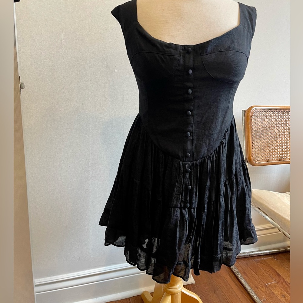 Vanessa Mooney Tiered Cotton Corset Romper